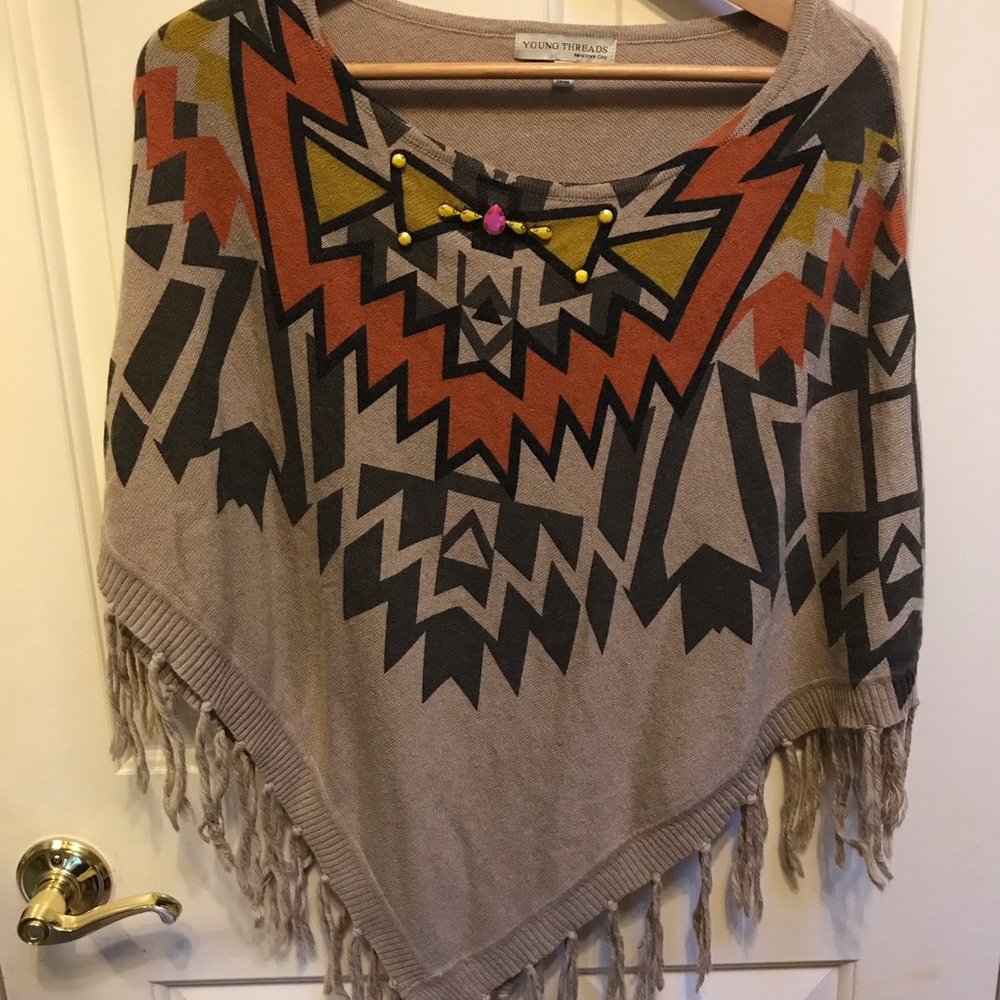 Young Threads tan poncho